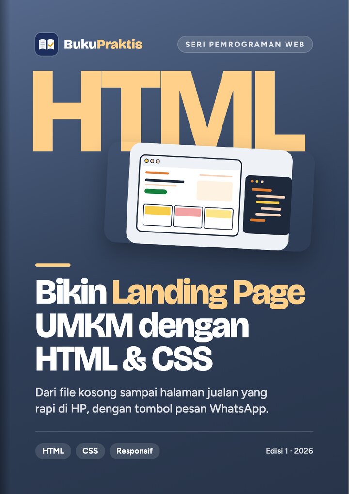 Sampul Bikin Landing Page UMKM dengan HTML & CSS