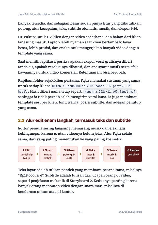 Contoh halaman Jasa Edit Video Pendek untuk UMKM