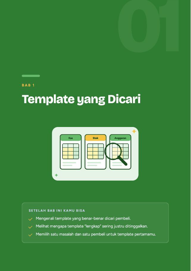 Contoh halaman Jual Template Spreadsheet & Planner