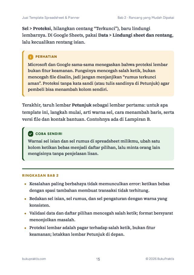Contoh halaman Jual Template Spreadsheet & Planner