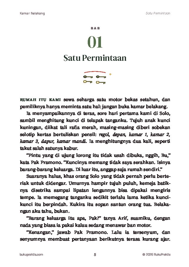 Contoh halaman Kamar Belakang